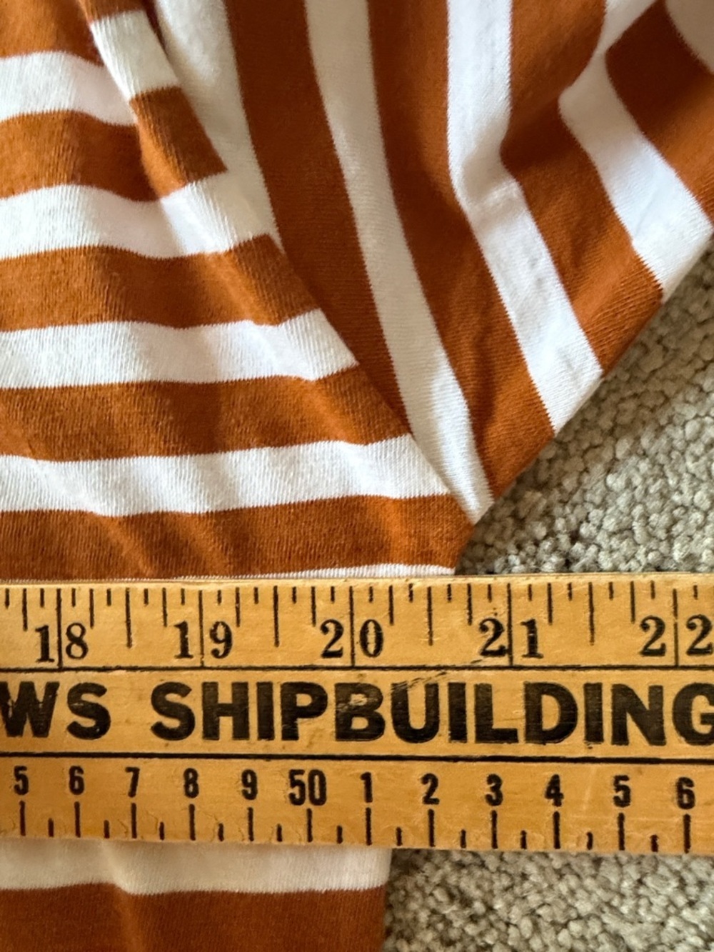 J. Crew Ivory Brown Striped Perfect Crew Tee Size Small NWT - Picture 6 of 6